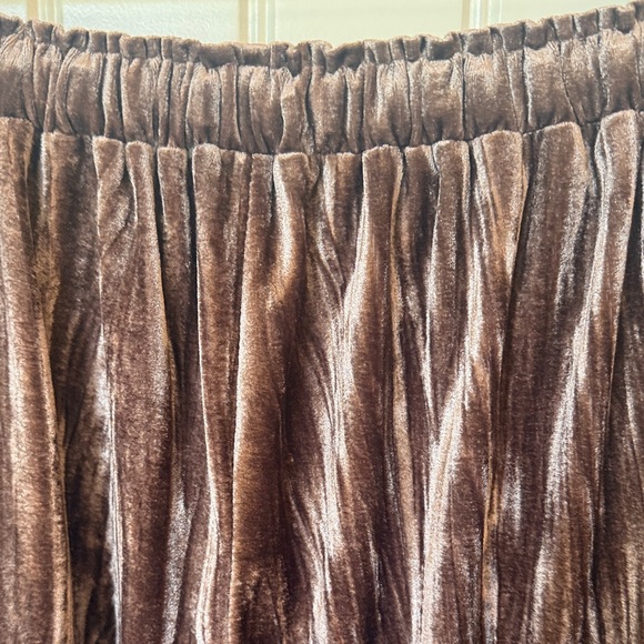 Blue Velvet Elegant Boho Velvet Wide Leg Lace Bottom Pants - Picture 7 of 7